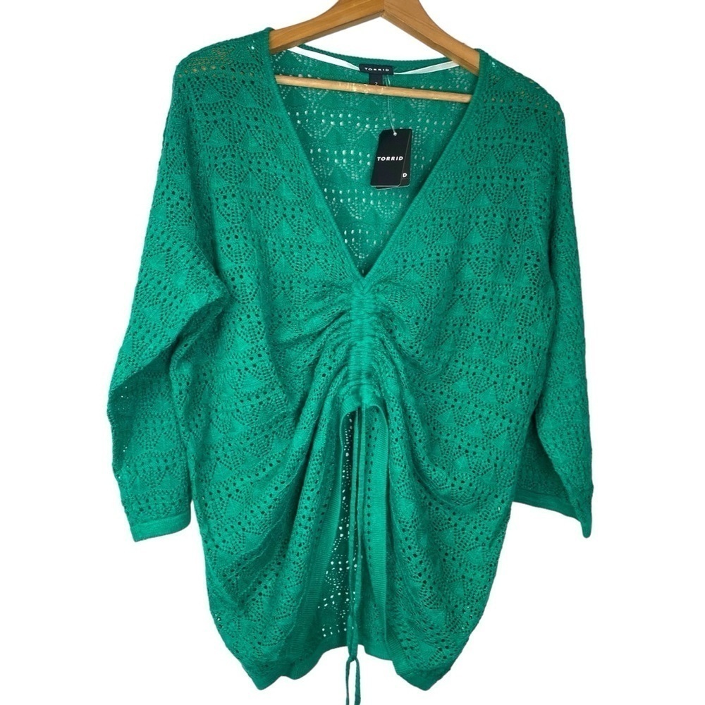 Torrid Green Cinched Front Sweater Size 2X